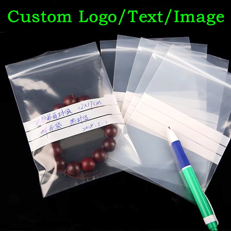 Logo Food Snack - 200枚入りPE透明プラスチック製ジップロック包装袋DIYロゴ入り抹茶抗酸化ジュエリー日付印入り食品スナックスパイス保存用ポーチ