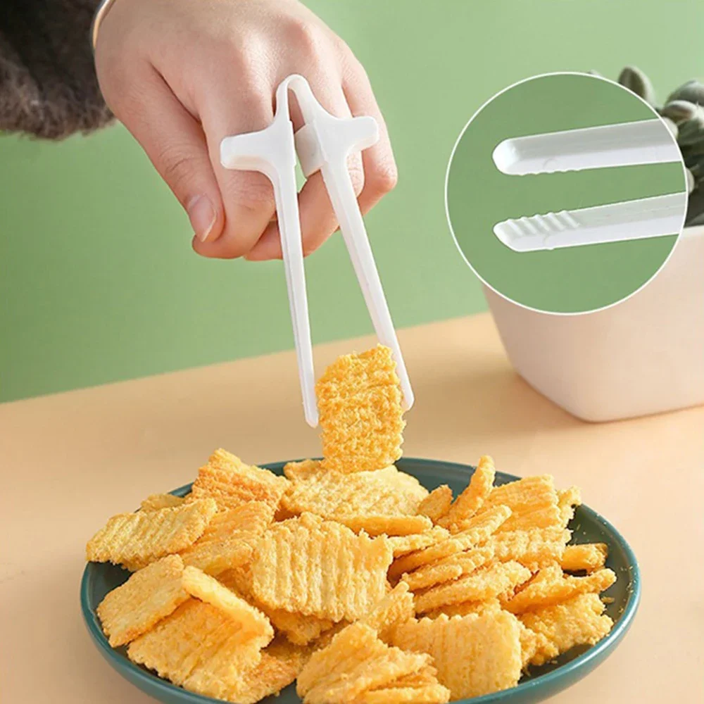 Snacks Food Video - 1PC レイジーフィンガーズ箸 - ハンズフリーのスナックやゲーム用クリップオンフードホルダー、ビデオストリーミング用、汚れた手は必要ありません
