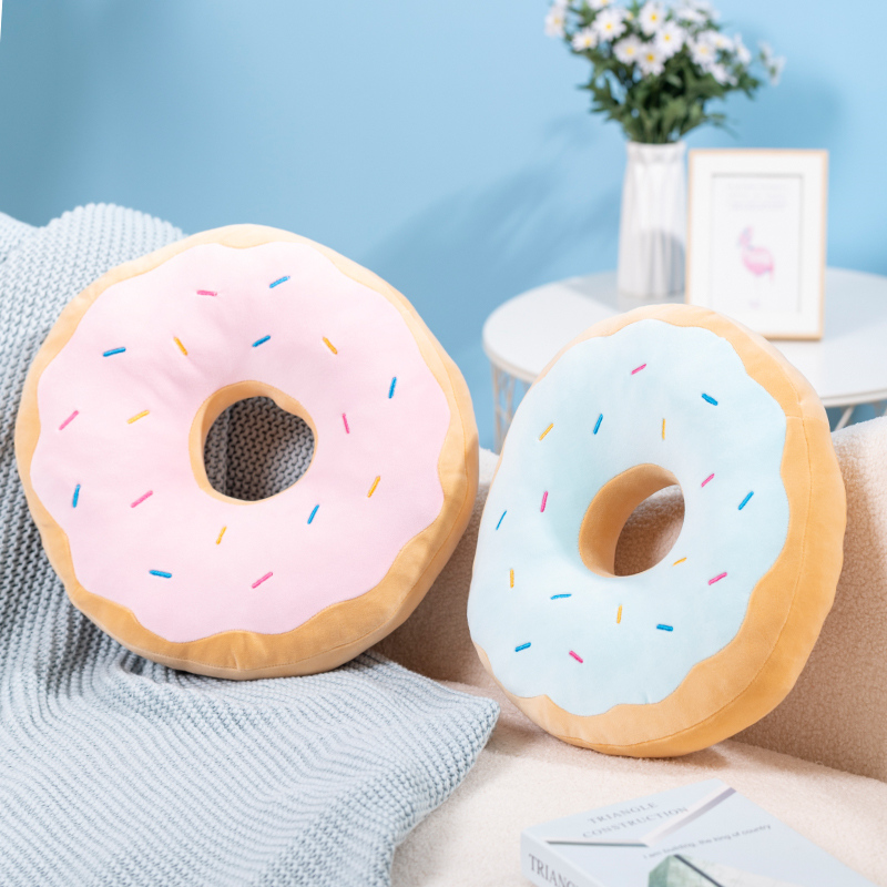 Soft Food Snacks Kids - キャンディーカラードーナツぬいぐるみ枕フロアチェアラウンドシッティングシートクッションソフトクリエイティブスナックフードスローピロー子供誕生日用