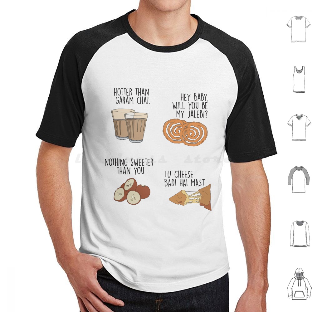 Food Snacks Indian - インディアンパック スナックラインズ Tシャツ 6XL コットン クールティー