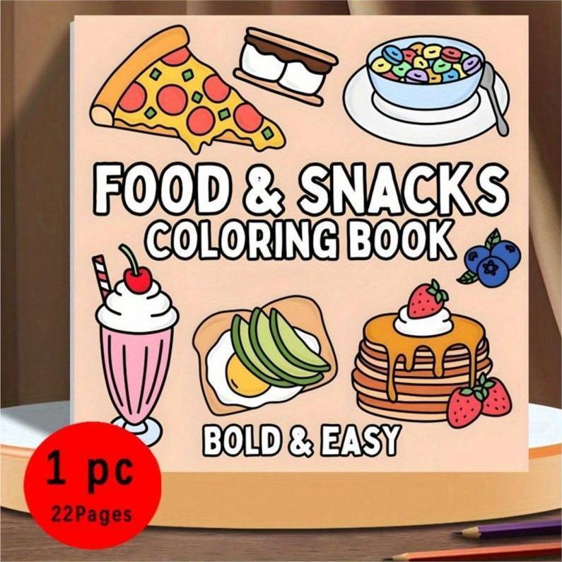 新しい食べ物とスナックをテーマにした塗り絵、大人向けの落書き - Food Snacks Coloring Book のレビューと価格