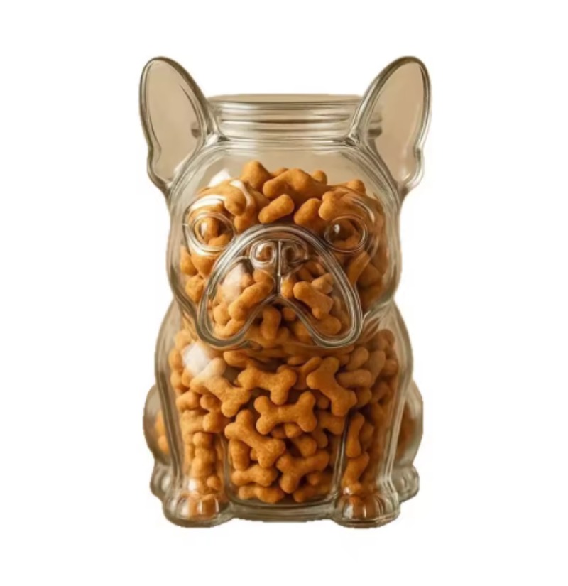 可愛い犬の形をしたペット用おやつ保存容器、気密性の高い透明な - Food Lovers Snacks のレビューと価格