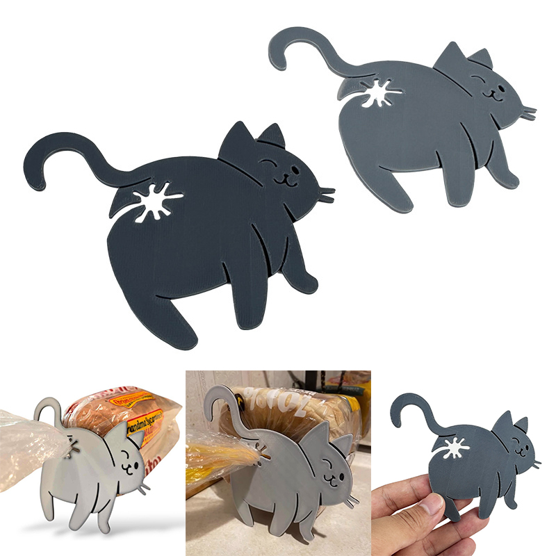 2個パック 3D猫のお尻型パン袋クリップ、猫好きのためのスナ - Food Lovers Snacks のレビューと価格