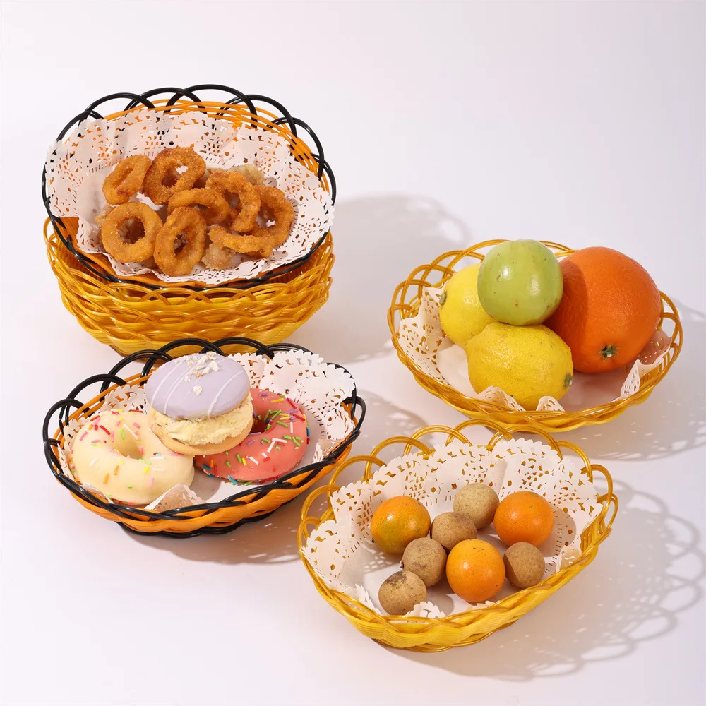 籐製の丸い織りバスケット,家庭用,模造フルーツトレイ,食品保 - Food Snacks Indian のレビューと価格