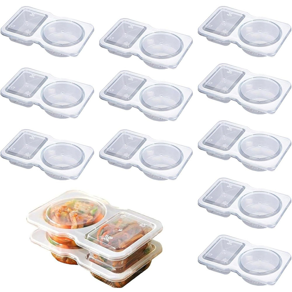 2つのコンパートメントが付いた使い捨て透明プラスチック製スナ - Food Packed Snacks のレビューと価格