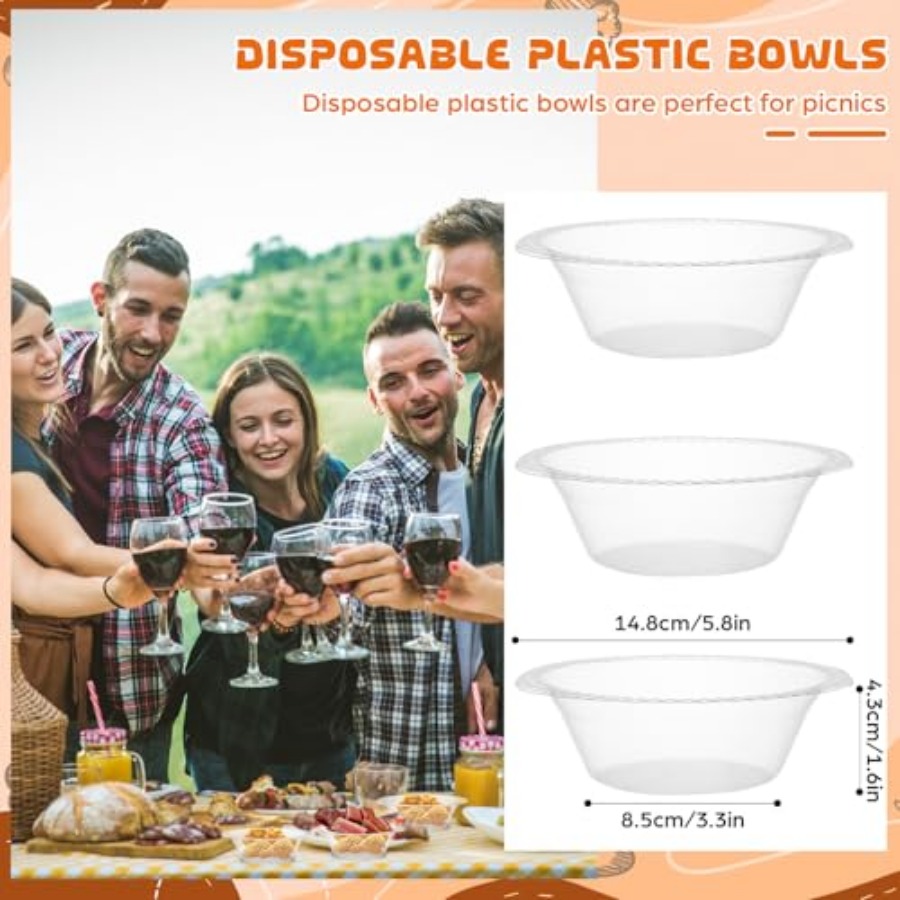 30個入り 12オンス使い捨てプラスチックボウル デザート、 - Food Packed Snacks のレビューと価格