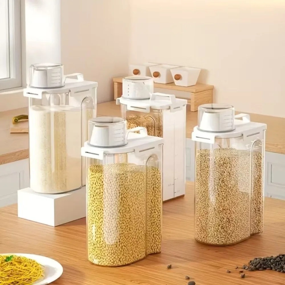 4個セット 5ポンド米保存容器、注ぎ口と計量カップ付きの気密 - Food Packed Snacks のレビューと価格