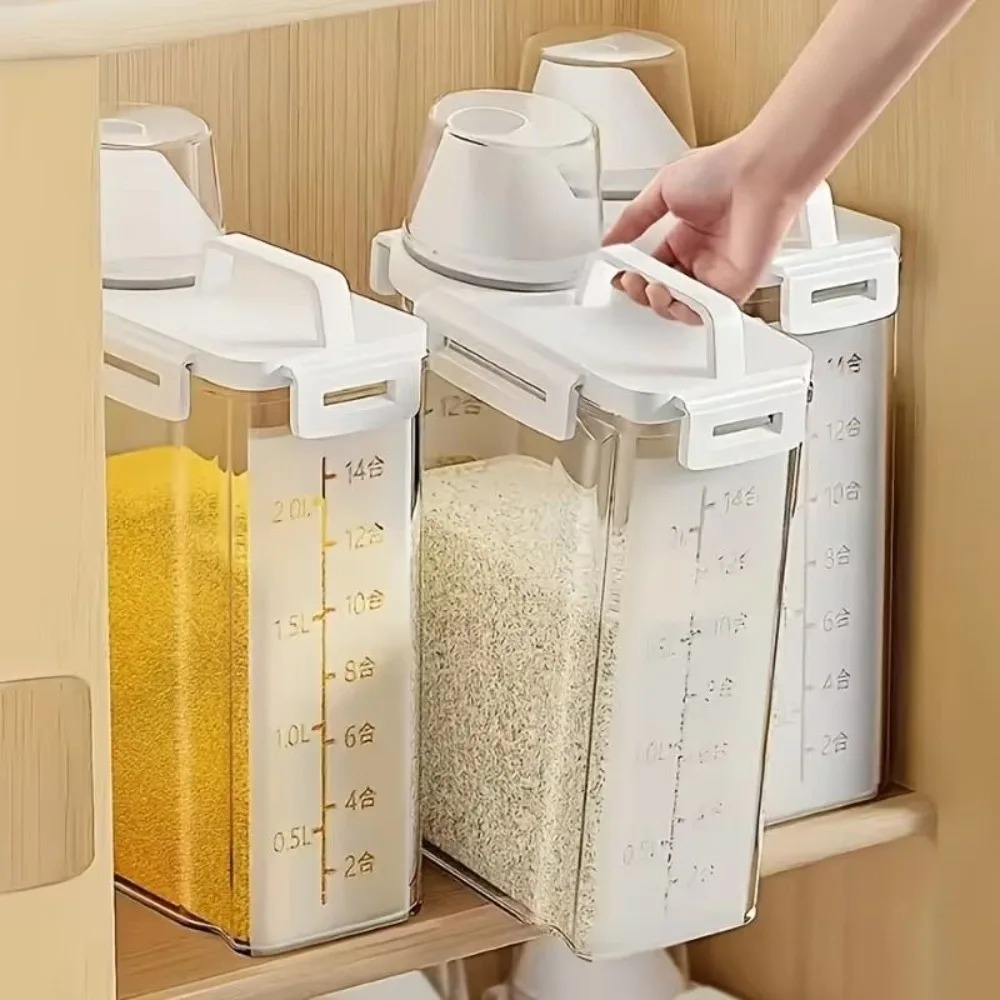 4個セット 5ポンド米保存容器、注ぎ口と計量カップ付きの気密 - Food Packed Snacks のレビューと価格